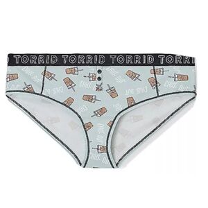 Torrid Mint Blue ☕️Coffee Panties Cotton Plus Sz 1 Fun Hot Sexy Retro!
